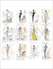 AUDREY HEPBURN COSTUME SKETCH #6 BY EDITH HEAD AND GIVENCHY - VINTAGE REPRINT