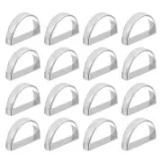 20Pcs D-shape Napkin Rings, Table Napkin Holders Buckles for Decorations, Silver