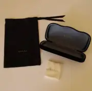 Gucci Sunglasses Eyeglasses Case Black Blue Velvet Clamshell dustbag