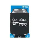 Grandma Since 2020 - Funny Novelty Stubby Holder With Base