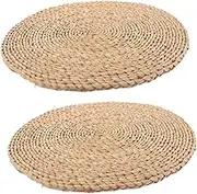 Milisten 2pcs Natural Woven Seat Cushion Mat Round Floor Pillow for Yoga Meditation and Tatami Mat Straw Material Minimalist Design