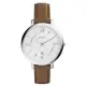 FOSSIL 網羅質感日期時尚腕錶-白x淺褐皮帶(ES3708)