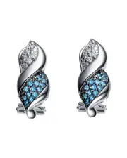 Genevive Silver CZ Spiral Earrings