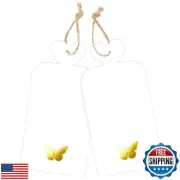 joycraft 100Pcs Gift Tags with String, 4x2 in Blank Tags with Gold Foil Butte