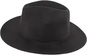 [LIGIGWASH] Classic Wide Brim Fedora Hat for Men Elegant Jazz Hat for Fashionable Outfits Stylish Costume Accessory for Parties and Events Black