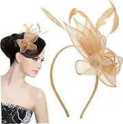 [Healvian] Fascinator Headband with Clip Elegant Tea Party Hat for Women Versatile Cocktail Party Accessory Comfortable Hair for Weddings and Special Occasions
