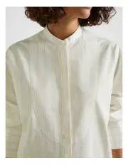 [Fine Day] Bib Front Shirt in Pastel Stripe