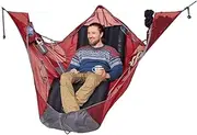 Camping Hammock with Mosquito Net 1 Person Flat Hammock with Straps Portable Hammock Ultra-Light Nylon Parachute Hammock for Hiking Camping Red One Size