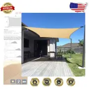 Elegant Sand 6'x6' Shade Sail - Ultimate UV Protection for Any Outdoor Occasion