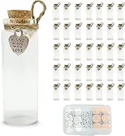 LOYONAL Small Glass Bottles with Cork Stopper - 35 Pcs 20 ml Mini Cork Bottles - Wishing Bottles Jars - Wedding Favour Glass Craft Bottles