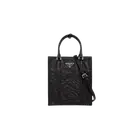 Prada Antique Nappa Leather Mini Tote Bag with Flowers Black