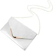 [Healeved] Stylish Sequin Evening Bag Crossbody Shoulder Bag for Women Wedding Clutch Metal Chain Handbag