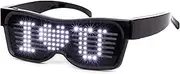 Leadleds Bluetooth LED Glasses for Raves, Festivals, Fun, Parties, Sports, Costumes, EDM, Flashing - Display Messages, Animation, Drawings (White LED)