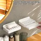 Soap Rack Punch-free Quick Drainage Double Layer Drawer Soap Wall Hanging Soap