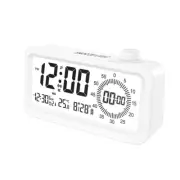 Digital Desktop LCD Alarm Clock - White