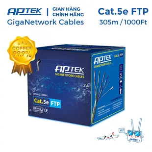 Aptek CAT.5e FTP 銅網電纜 ,24AWG, PE 塑料盒