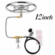 12" Fire Pit Ring Burner Kit Propane Gas Firepit Ring Kit for Outdoor Fireplaces