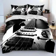v2413 Bed Sheets Classical Guitar Electric Guitar Comforter Bedding Set,Duvet Cover Bed Set Quilt Cover Pillowcase,King Queen Size Bedding Set 3-Piece