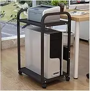 Printer Desk Printer Stand Printer Shelf 2-Layer Floor-Standing Printer Stand Metal Frame Office Fax Scanner Shelf Storage Rack Printer Table Printer Rack (Color : Black, Size : 50 * 35 * 82cm)