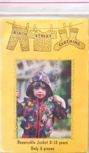 Birch Street Clothing CHILD'S REVERSIBLE JACKET Sz 2-12 Sewing PATTERN, 3 pieces