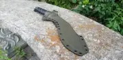 Custom Kydex sheath for "ONTARIO KUKRI 6420" knife, pancake, belt loop (OD)