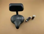 10" LONG BLACK BEACH CRUISER SADDLE W/ BACK REST & VINYL GRIPS IN BLACK/CHROME.