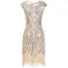 1920s Flapper Great Gatsby Dress Cap Sleeve Retro Sequin Fringe Party Costumes