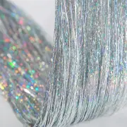 Shining Silver Fairy Hair Tinsel 47 Inch 750 Strands Tinsel Hair Extensions, Hai