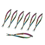 7 Pcs Embroidery Sewing Scissor 4.5" Curved Tip, Snips Thread Scissor Titanium