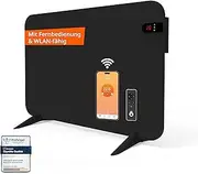 Könighaus 450W Smart Dual Infrared Heater with WiFi Control via App and Remote Control, Includes Towel Feet and Mounting Hardware Colour: Black