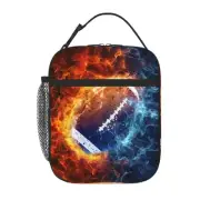 Colorful Fireball Football Lunch Box American Football Lunch Bag Insulated Re...