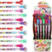 TINYMILLS 24 Pcs Fashion Emoji Multi Point Stackable Pencilwith Eraser for Tween Birthday Party Favor Carnival Prize Goodie Bag Stuffers Classroom Rewards Tween Girl