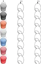 Yerliker 16 Pieces Hat Rack Wig Holder Over The Door Baseball Hat Holder Wall Mounted Hanging Wig Organizer for Closet Display Storage Rack with 2 Hooks for Tie Scarf(Black)