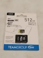 Team Group 512GB Pro+ microSDHC UHS-I/U3 Class 10 Memory Card with Adapter