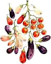 TAOPAOLAB Botanical Still Life Paint by Numbers Kit for Adults - DIY Eggplants and Cherry Tomatoes Painting on Canvas 16x20In, Acrylic Paint Set, Suitable for Beginners, Art for Home Decoration/Gifts