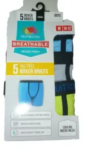 Boys size Medium 10/12 Breathable Micro-Mesh Boxer Briefs 5 Pack Assorted