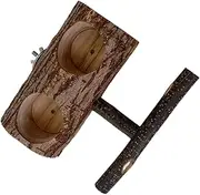 Parakeet Feeder With Perch | Parrot Feeding Perch Station - Double Slot Dishes Food Dispenser Station Claw Grinding Stand For Indoor