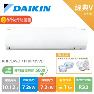 大金DAIKIN 10-12坪 經典V系列 變頻空調 分離式冷氣 節能補助 RHF71VAVLT FTHF71VAVLT