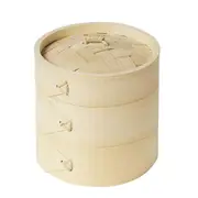 Bamboo Wood Steamer Outdoor Camping Bowl Cup Steamer for Home Kitchen for Picnic BBQ Size M Wood Color
