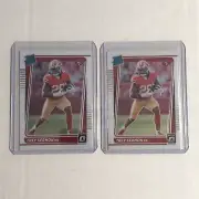 2021 Optic Trey Sermon Rookie Lot x2 Base RC 49ers Eagles