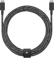 Native Union Belt Cable XL Type-C 100W – USB-C to USB-C 3m Ultra-Strong Charging Cable with Cable Strap – Compatible with iPhone 16, MacBook Pro 14"/16" M4, Air 13"/15" M3, Surface Go 3 (Cosmos)