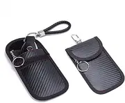 Faraday Bag for Key Fob (2 Pack), Car RFID Signal Blocking Pouch,Key fob Signal Blocker, Black Anti-Theft Signal Blocker, Remote Entry Smart Fob Case