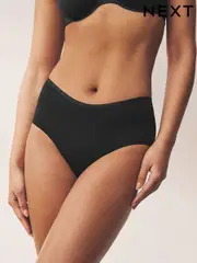Black Midi Thong Modal Logo Ultimate Comfort Knickers 4 Pack (E22770) | $36