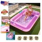 Pink & White Extra Large Inflatable Lounge Float - Your Ultimate Sunbathing Bed