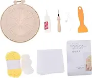 AUTSUPPL 1Set DIY Punch Needle Coaster Kit Wooden Embroidery Frame for Beginners Craft Supplies for Custom Mug Rugs Present for Birthdays and Holidays