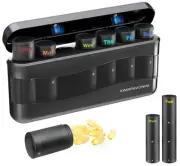 Weekly Pill Organizer 2/3 Times a Day（DIY Connection）, Travel Pill Box 7 Day,...