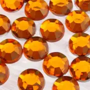500 Orange Acrylic Flatback Rhinestones Faceted Round Gems 14mm No Hole
