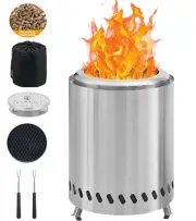 Table Top Firepit 7 Inch,Stainless Steel Smokeless- Portable Camping Stove with