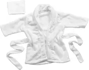 [Minkissy] Bathrobe Boy Robes Girl Robe Bathrobe Warm Pajamas Fleece Robe Plush Nightwear for Babies Boys Fleece Pajamas Coral Fleece White