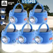 Rechargeable LED Outdoor Camping Tent Light Solar USB Lantern Hiking Lamp Bulb